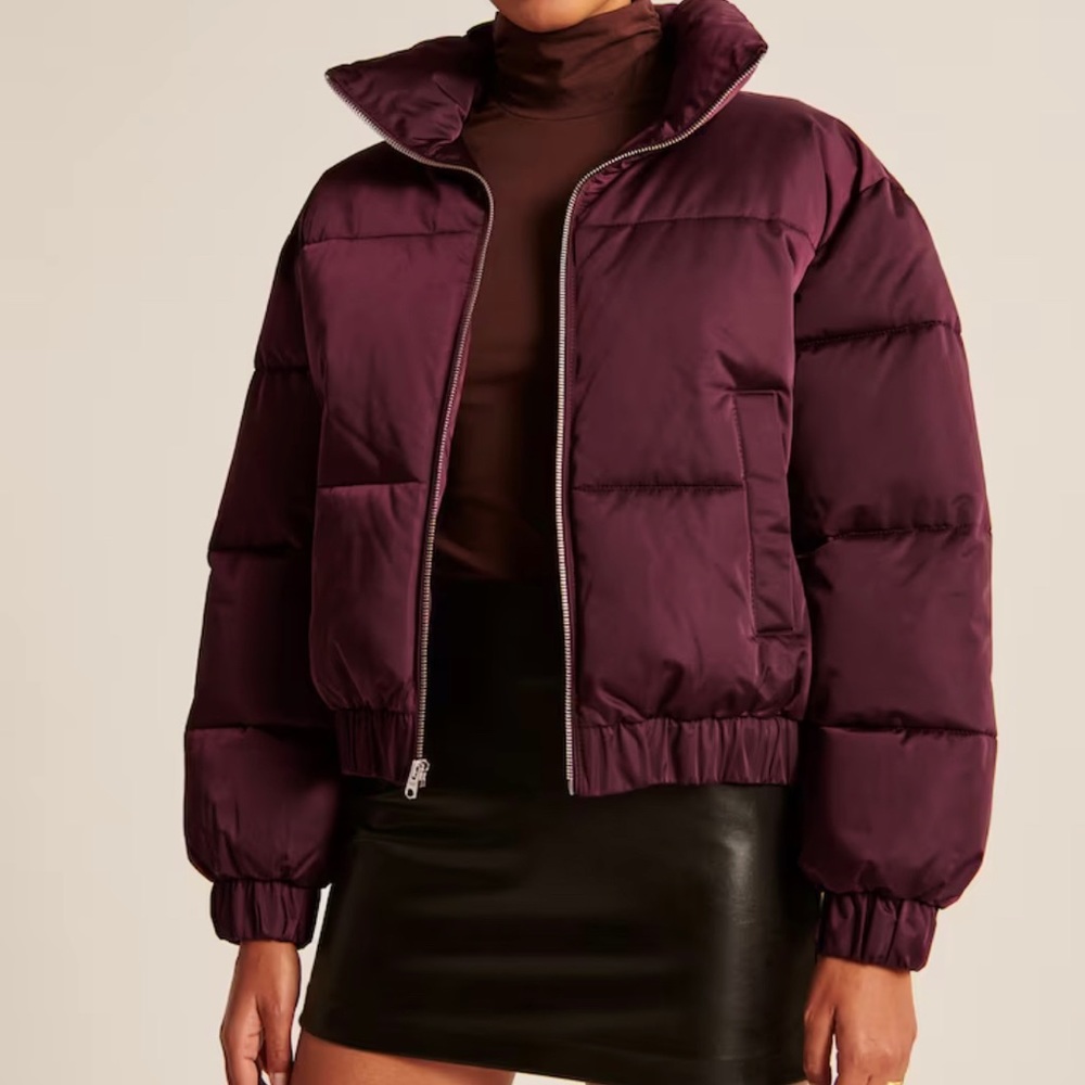 Abercrombie Ultra Mini Puffer Size S Burgundy - Picture 2 of 6